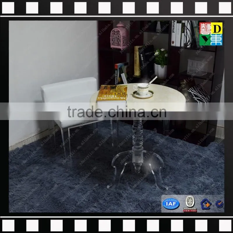 Modern design acrylic console side table clear lucite round coffee table from china manufacturer