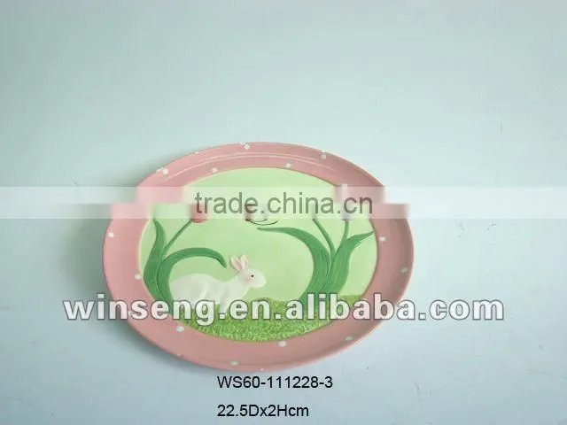 Cheap Price Ceramic Easter Rabbit Design Fruit Plate