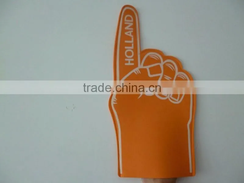 white big cheering hand gloves with logo print