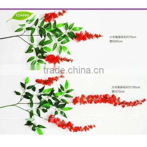 GNW FLV 07 China factory wholesale Artificial Willow Leaves Vine Garland Silk Material for Bedroom Decoration