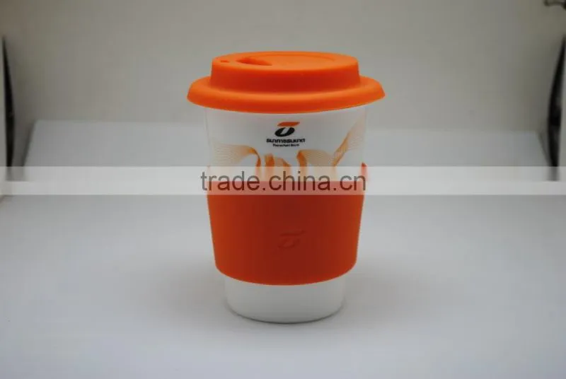Princess Porcelain Travel Mug with Silicone Grip & Lid