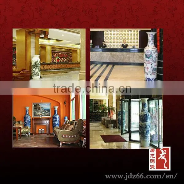 87.5cm height Chinese style Large red indoor floor vase