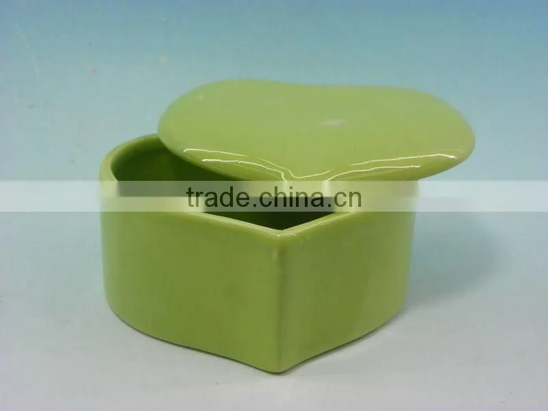 GLAZED ROUND SHAPE CERAMIC JEWELLERY BOX