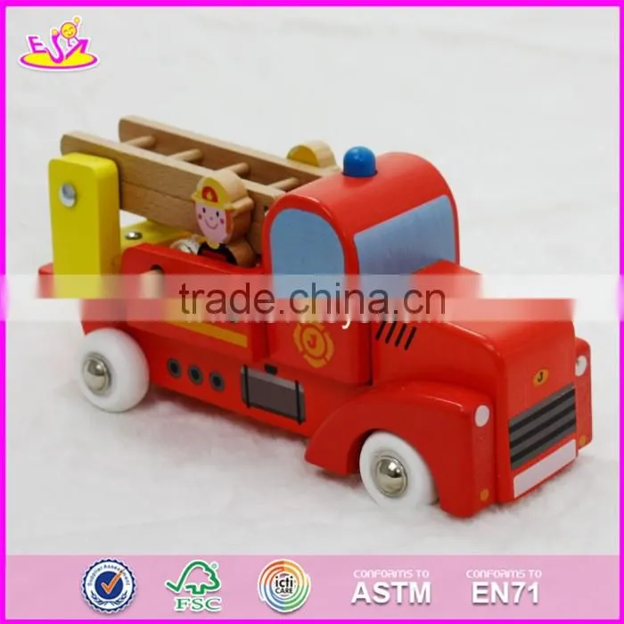 2017 New design children wooden fire truck toys W04A289