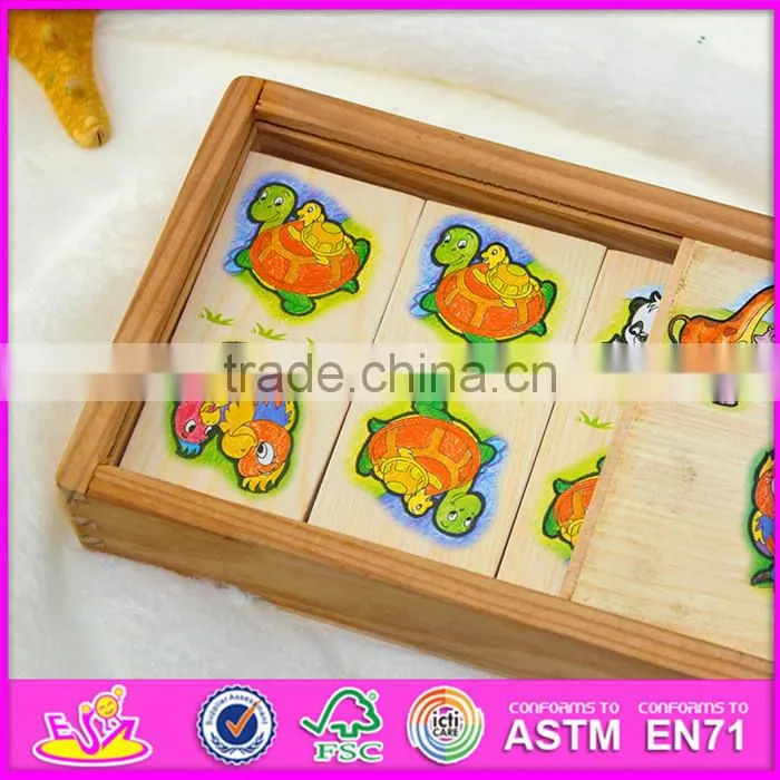 2016 New and popular children wooden domino gift W15A062