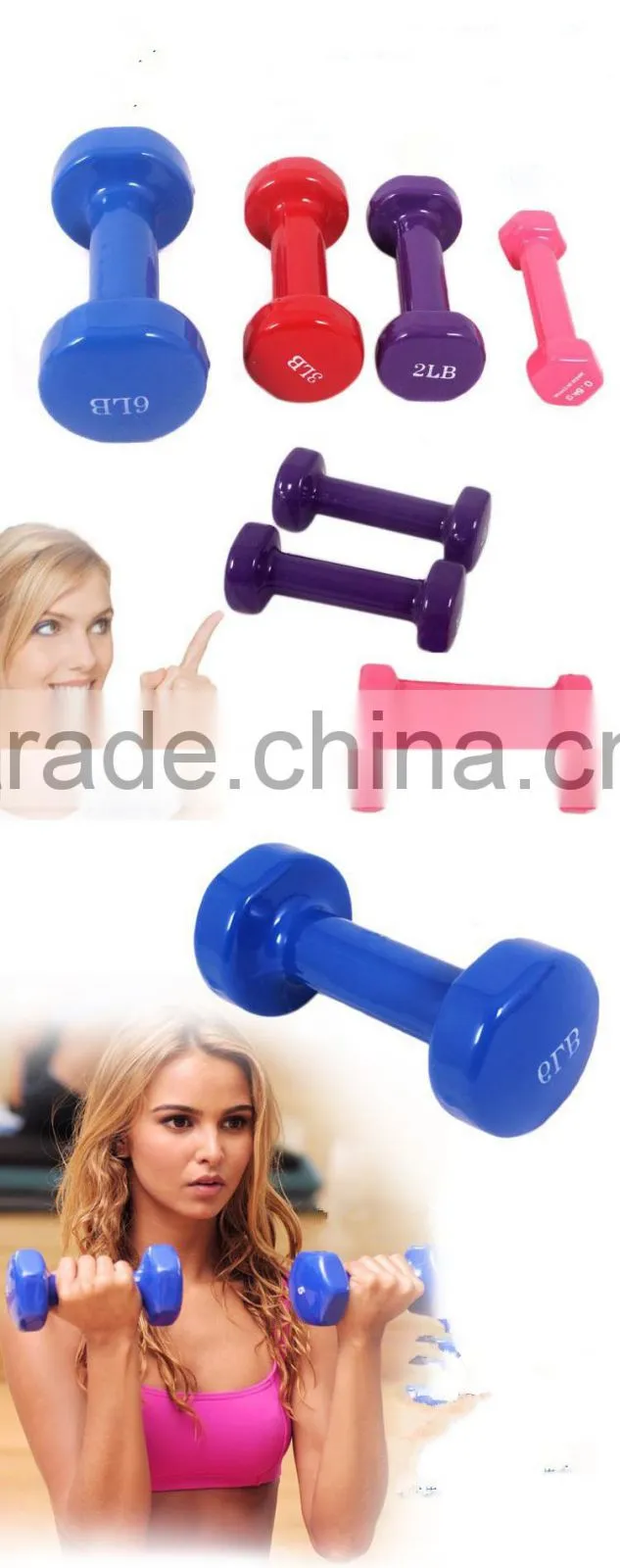plastic Dipped Colorful Competitive price Dumbbell
