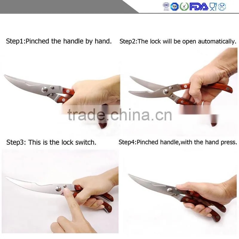Manufacturers selling chicken bone cut wooden kitchen scissors high-end gift box