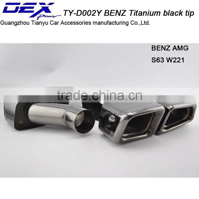 Car titanium black tip ben z e63 w221 exhaust pipe
