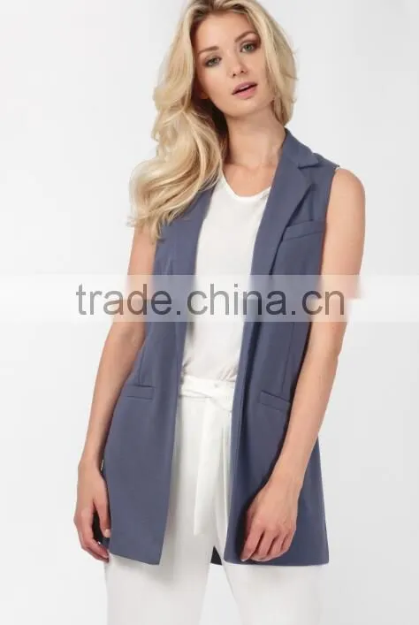 Sleeveless Jacket Bulk Wholesale Perfect Spring Vest Front Pocket Ponte Sleeveless Outdoor Jacket For Girls Fancy