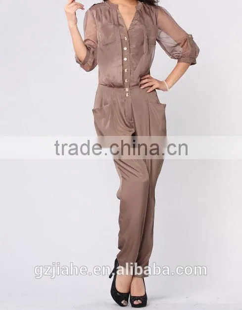 2014 new arrived best selling women jumpsuits chiffon jumpsuits JHZ001