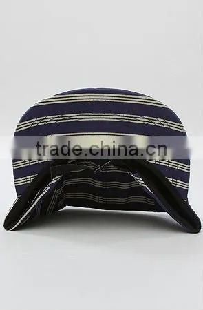 Stripe printed custom cheap baseball snap back flat cap