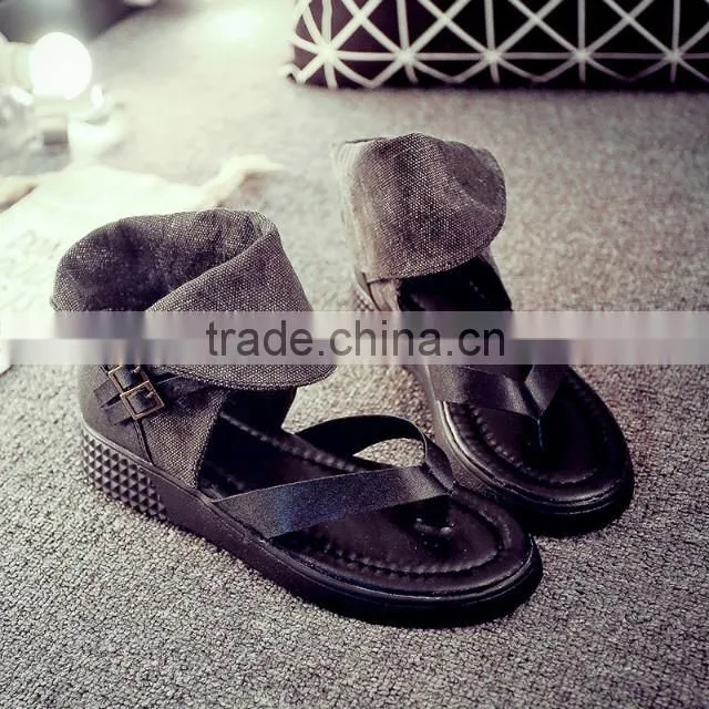 HFR-YS30 2015 summer in Europe and America belt buckle wild beach flip flat Roman style sandals