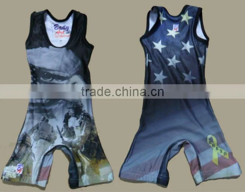 Men's Lycra Wrestling suits, Wresting singlets(full sublimation print one side or double side)