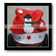 green color funny kids & adult christmas hats with white ball