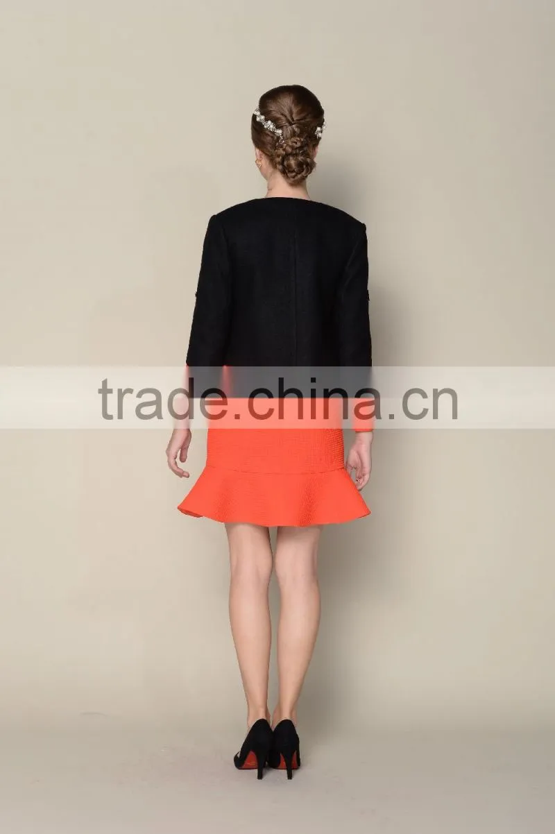 Latest 2015 winter lovely pink thick warm women jackets and coats