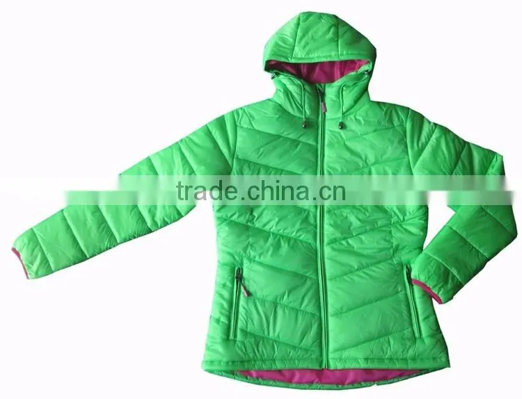 Wholesale winter warm ladies padded jacket with hood for women
