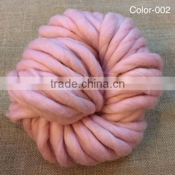 Hand spun super chunky thick yarn in more than 30 colors for quick knitting hat