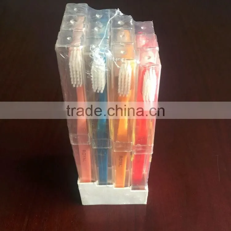 wholesale cheap travel toothbrush with Transparent Plastic case