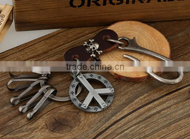 Mens Leather Belt Key Chain/ Key Ring Holder