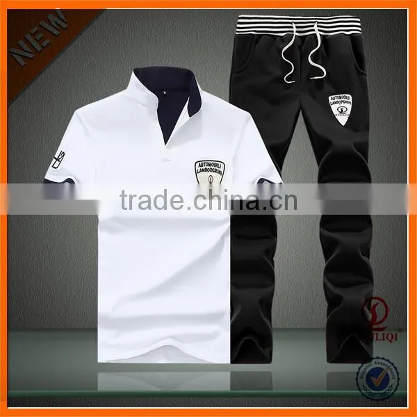 Wholesale latest design tracksuit ,OEM casual long short tracksuit H-1194