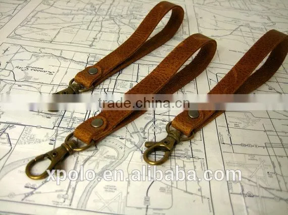 2014 fashion real leather piece handbag keychain/leather handbag handle