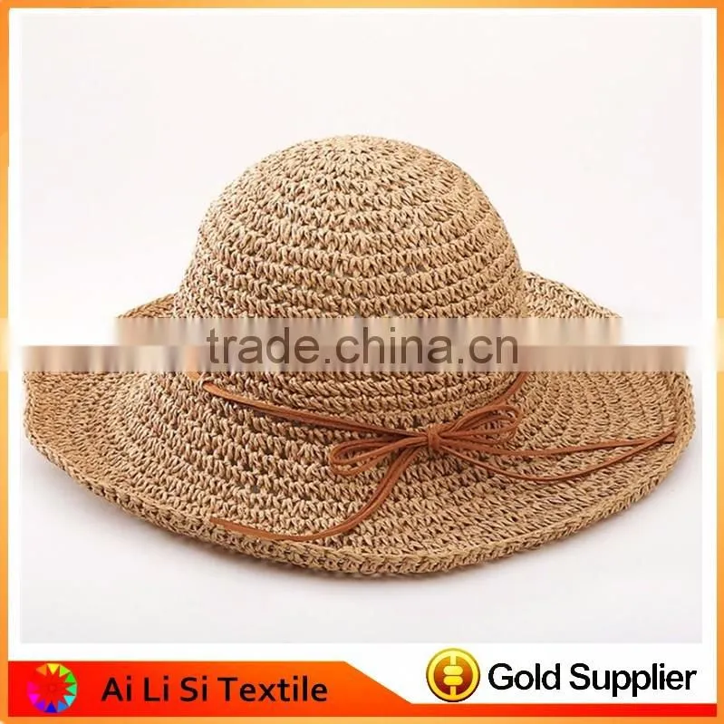 Floppy Straw Hats With Wide Brim,Natural Crochet Straw Hats For Girls,Wholesale Fashion Beach Cap Sun Hat Summer Straw Hat
