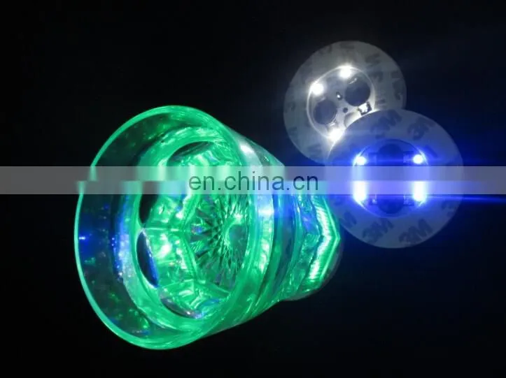 ABS material 3*AAA battery led glow coaster led bottle pads