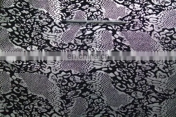 Winfar Textile Hot Sell 94% Polyester 6% Spandex Women Dress Python Silver Foil Scuba Print Knit Fabric