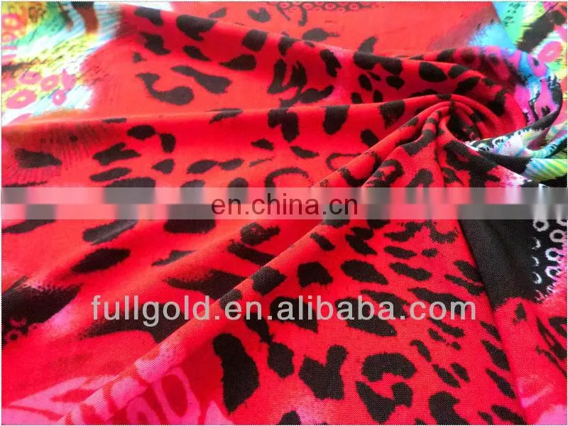 Knitted Digital Animal Print 100% Polyester FDY Jersey Fabric Four Ways Stretch Fabric For Dress