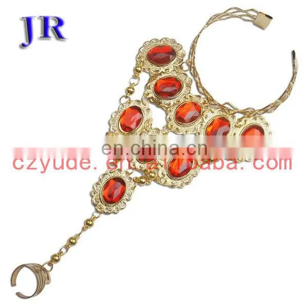 Tribal stylish diamond belly dance bracelet hand chain jewelry P-9001#