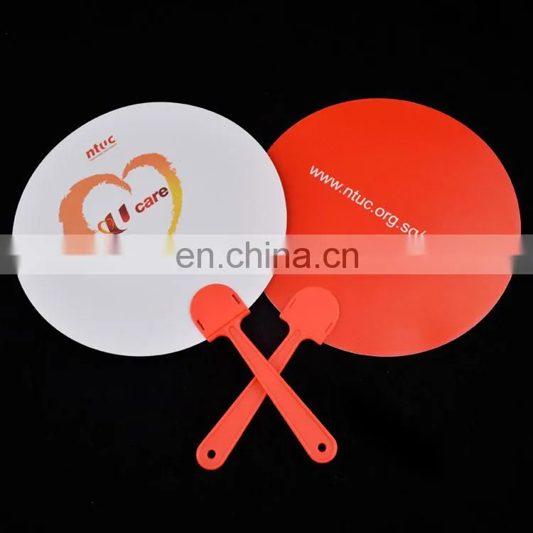 Promotional round plastic hand fan supplier
