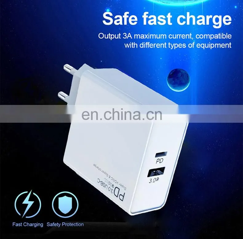 2020 New Coming PD 45W Adapter Charger Mobile Phone Fast Charger USB C Wall Charger Support Power Adapter For iPhone 11 Pro Max