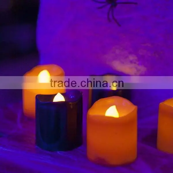 Orange & Black Halloween Battery LED Tea Light Candles HL001