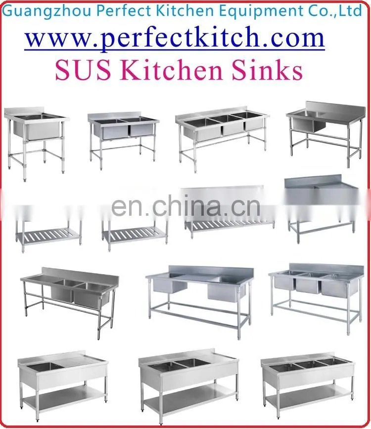 3 Bowls Commercial Stainless Steel Kitchen Sinks /Restaurant Kitchen sinks with Bench