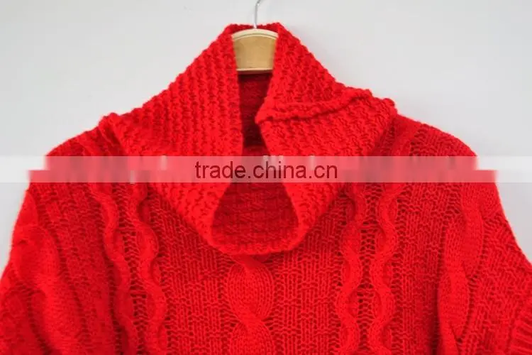 Winter Turtleneck Cashmere Blended Sweater Tassel Red Sweater Hot selling
