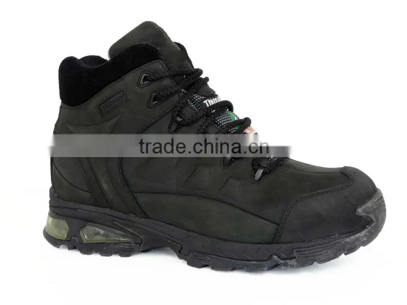 CSA approved Waterproof Black Leather steel toe safety shoes for men