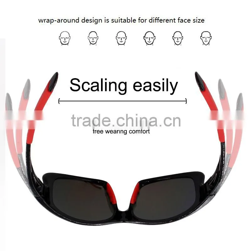 Lightweight pc frame anti-slip 100% anti-uv polarized sports glasses wholesale