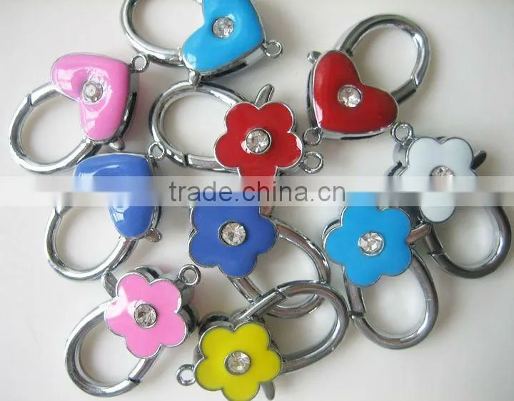 Rhinestone flower lobster buckle