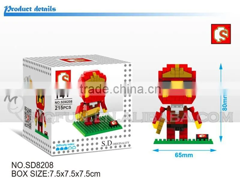Mini Qute Sembo kawaii 6 styles Marvel avenger ninja Batman plastic building block model educational toy