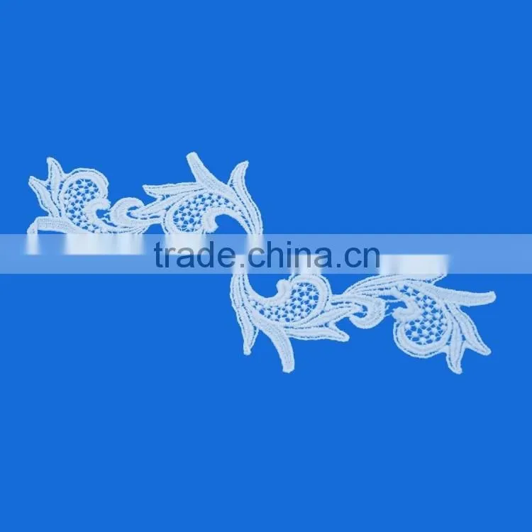 Hot sale customize free design 2pcs per set applique crochet embroidery neckline