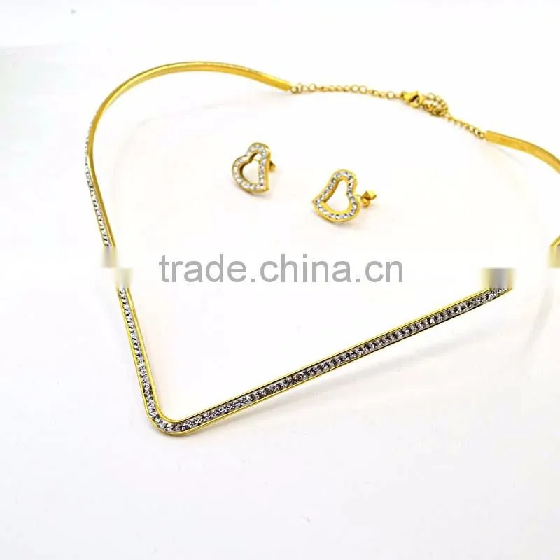 fashion jewelry diamond heart shape african beads jewelry set