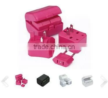 European multi-function Converter plug phosphor bronze pc100v-250v ac usb 5v 550mA dc adapter plug in