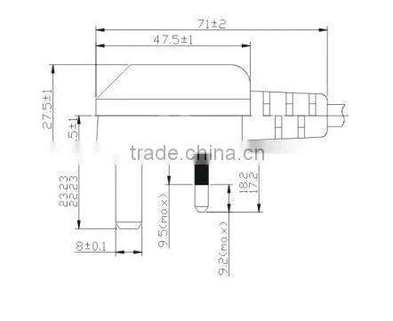 3 Pins U.K. 6v ac dc plug power adapter