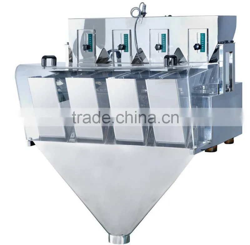 4 head Linear Weigher with form fill seal rice,sugar,seed,salt,coffee and season Powder packaging machine