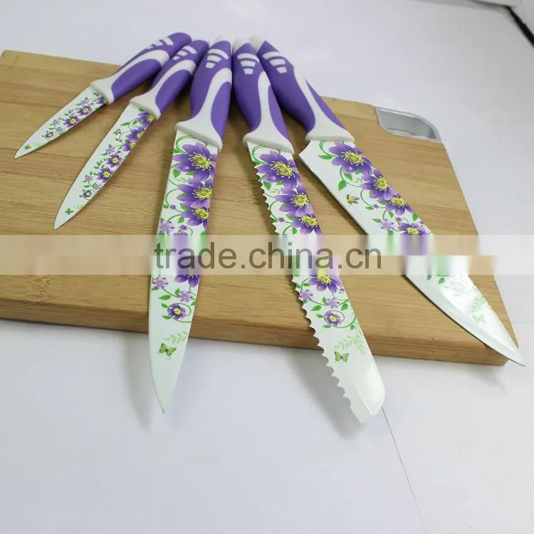Fashion coating kitchen knife set