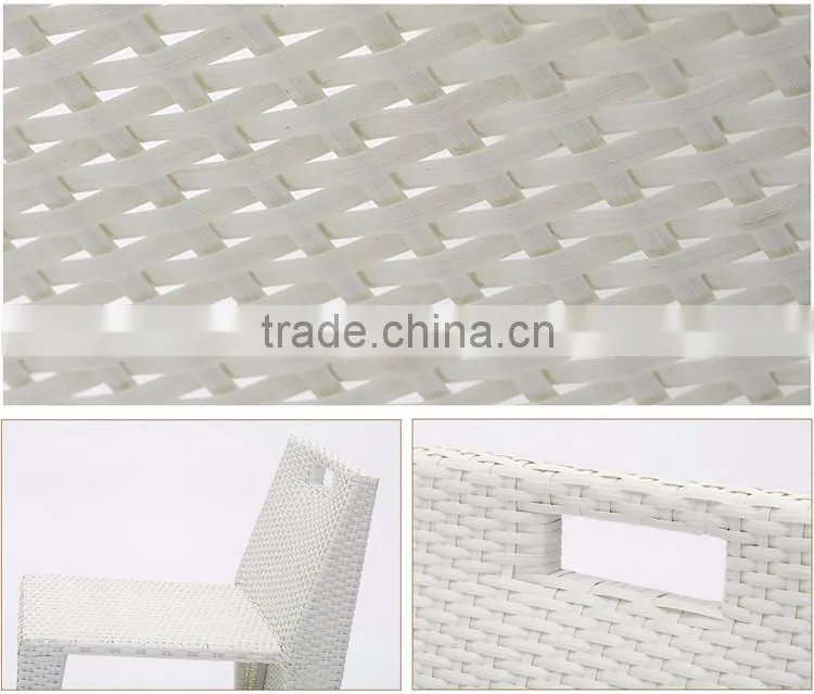 White Wicker Furniture Set Wholesale Poly Rattan Furniture Outdoor Rattan Table And Chair 3 Piece