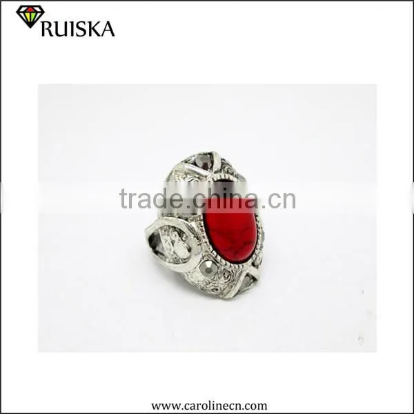 Caroline New Design Vintage Red Turquoise Stone Ring
