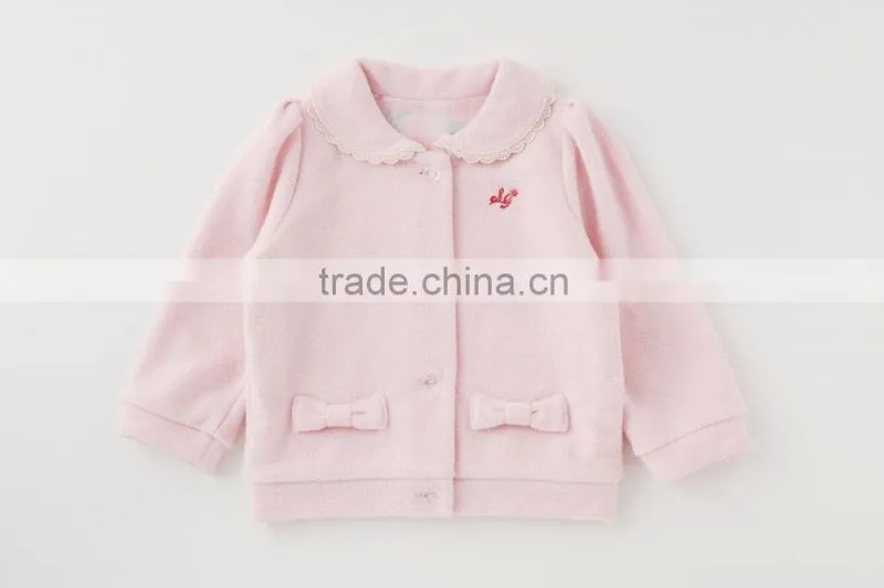 cute Japanese wholesale high quality product baby jacket children winter clothes kid toddler clothing infant garment with ribbon