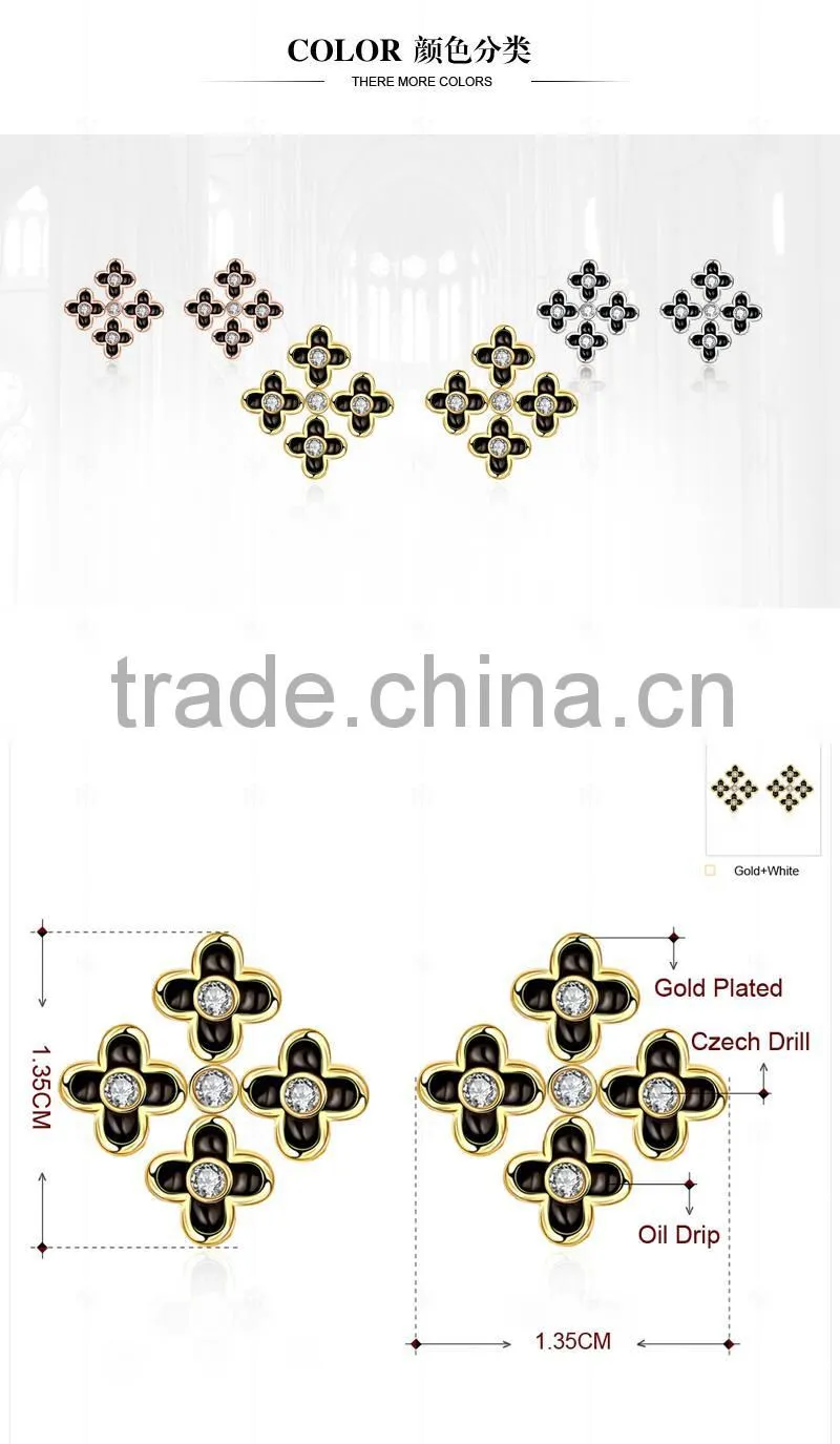 Newest fashion petal crystal earring flower jewelry earring