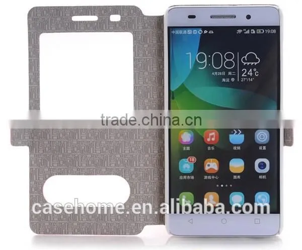 New Ultra Slim View Window Flip PU Leather Case Cover For Huawei Honor 4A